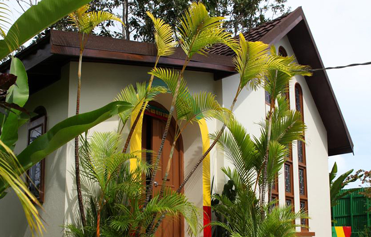house amongst palm trees